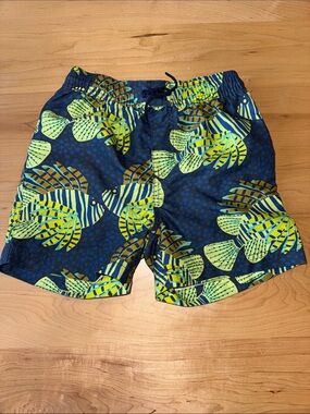 Boys Tea Collection Swim Trunks size 7 Blue Fish Print 🌊
